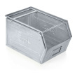 Zkosený kovový stohovací box s dvojitým madlem