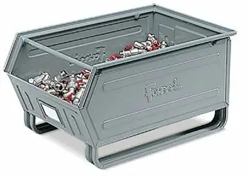 Zkosený kovový stohovací box s ližinami