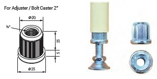 Vložka pro patky / kolečka T504S-2/B - pro trubku tloušťky 2 mm