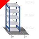 Akční regál 876x600x2000 (V) mm / 5 polic